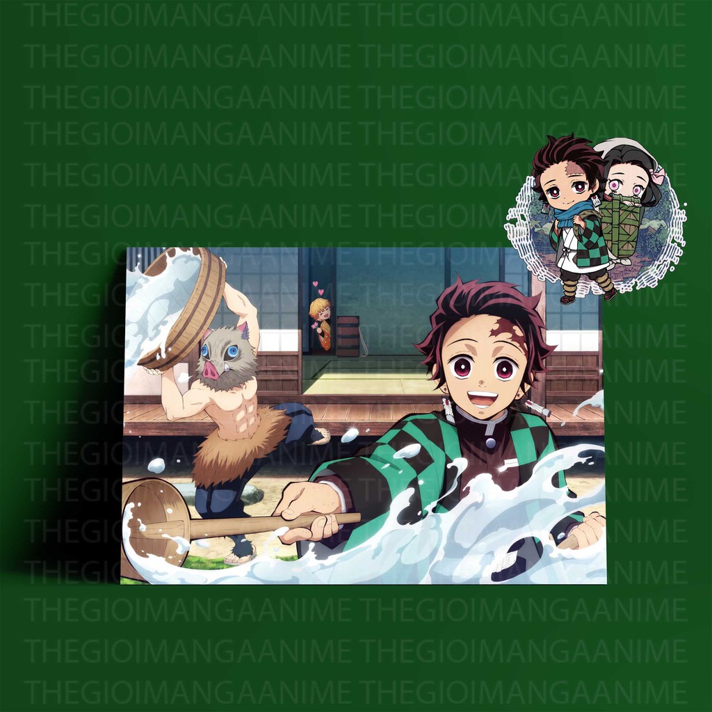 Tấm Postcard cao cấp  Thanh Gươm Diệt Quỷ KIMETSU NO YAIBA M02 anime giấy 260gsm chibi ảnh đẹp