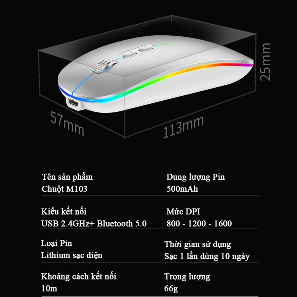 Chuột không dây M103 dành cho máy tính, laptop, tivi, máy tính bảng