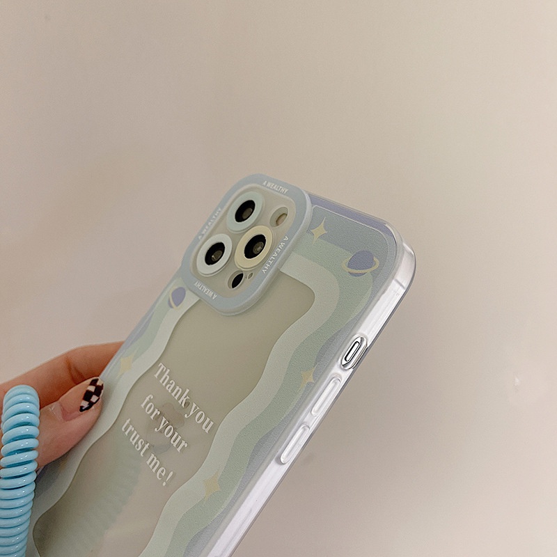 Ốp lưng iphone ốp Điện Thoại Trong Suốt Hình Hành Tinh Có Dây Đeo Cho iPhone 14 13 12 11 PROMAX XS XR XSMAX SE2020