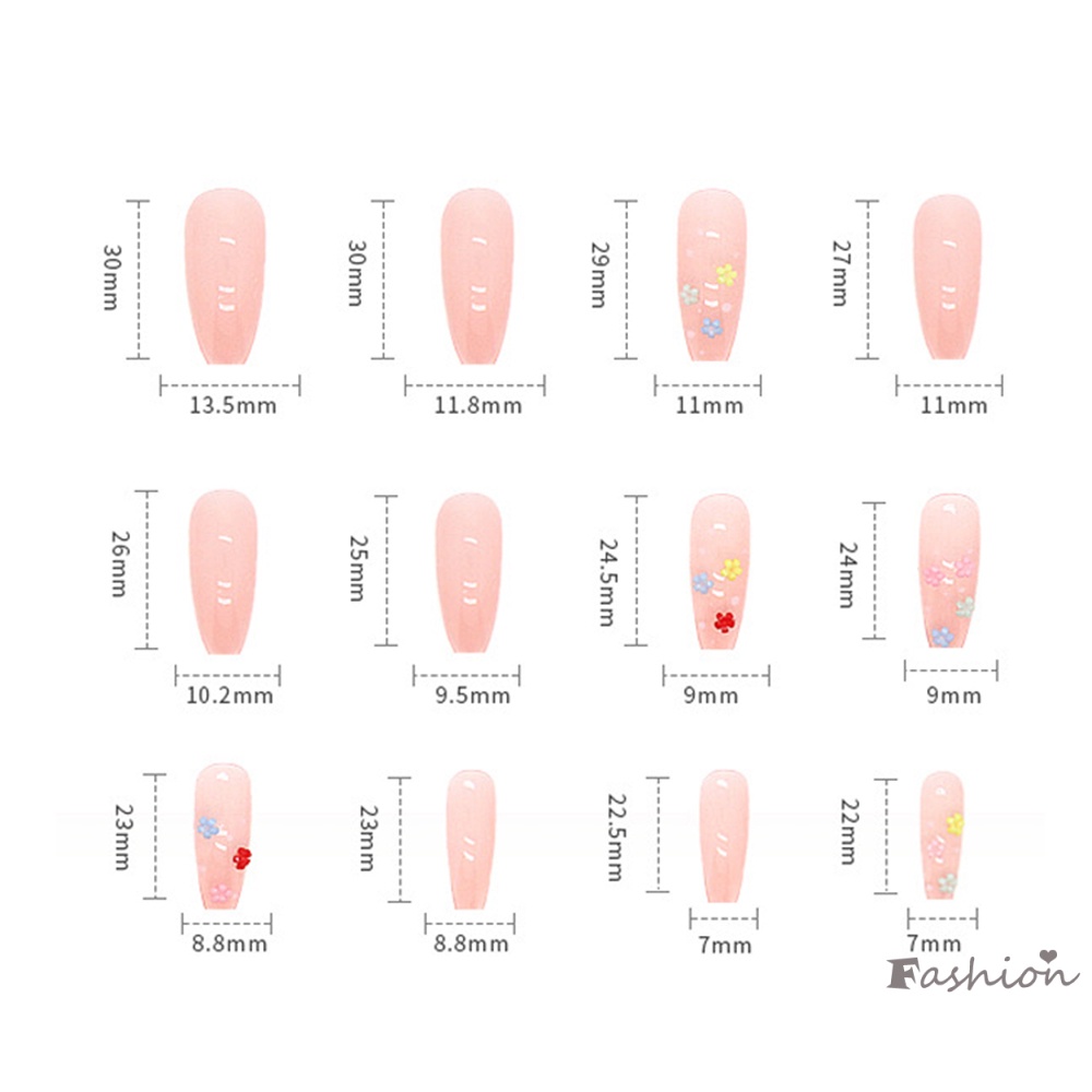 Bộ 24 Móng Tay Giả Dài Phủ Toàn Diện Trang Trí Móng Chân Phong Cách Pháp Cho Nữ