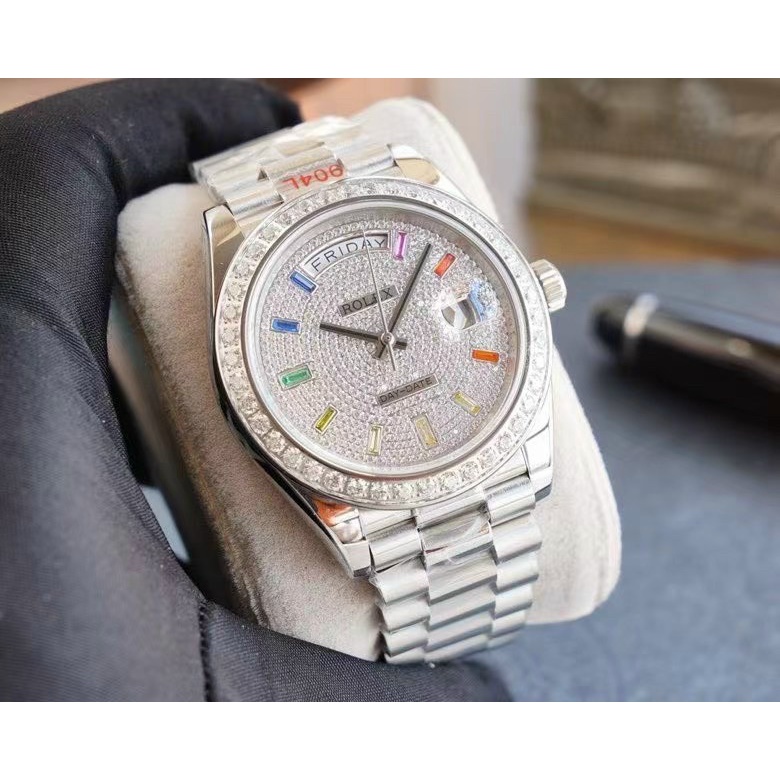 Đồng hồ cho Nam Rolex  máy nhật, mặt đá trắng automatic, size 40mm