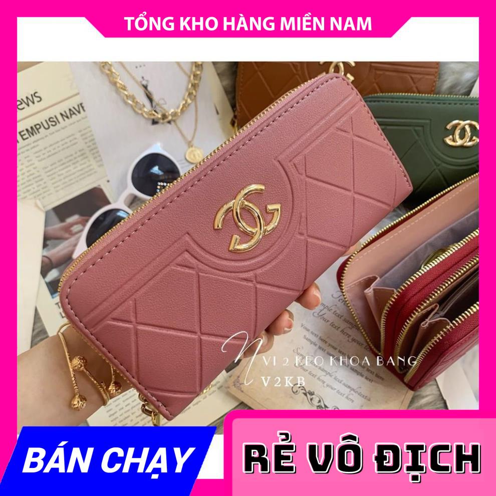 VÍ 2 KÉO X SỌC CHÉO V2KB - 162 ⚡FREESHIP⚡100% ẢNH THẬT⚡ CHUYÊN SỈ - GIÁ TỐT  MY