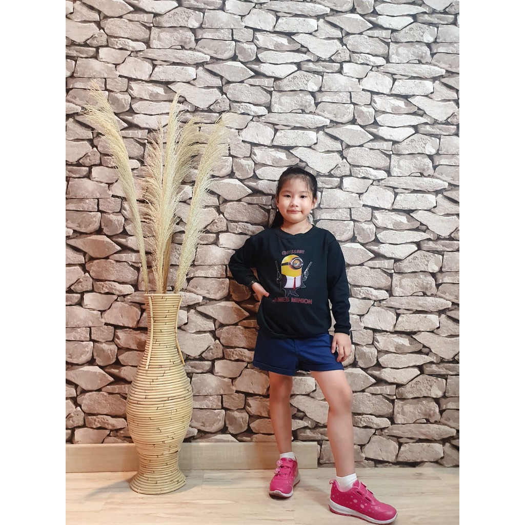 Hnkfashion Áo Sweater Cổ Thuyền In Hình JAMES MINION Cho Bé