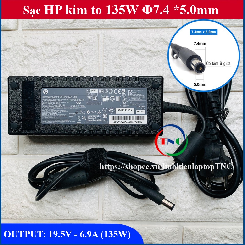 Sạc Laptop HP 135W 19.5V - 6.9A EliteBook 8540w 8560w 8570w 8530w 8530p 8540p 8560p 8570p Sạc theo máy đã qua sử dụng