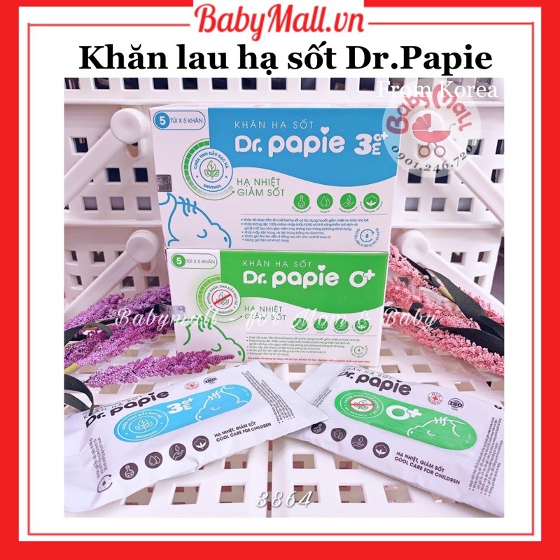 Khăn lau hạ sốt Dr.papie