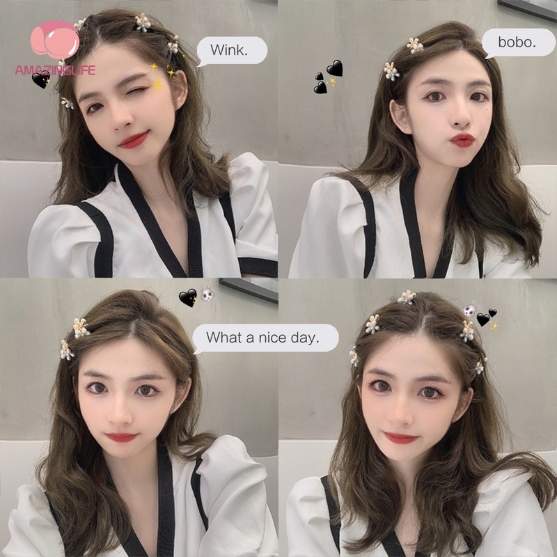 [Amazinglife] Kẹp Tóc Mini Đính Ngọc Trai Giả / Kẹp Tóc Càng Cua Cá TíNh Phong Cách Retro