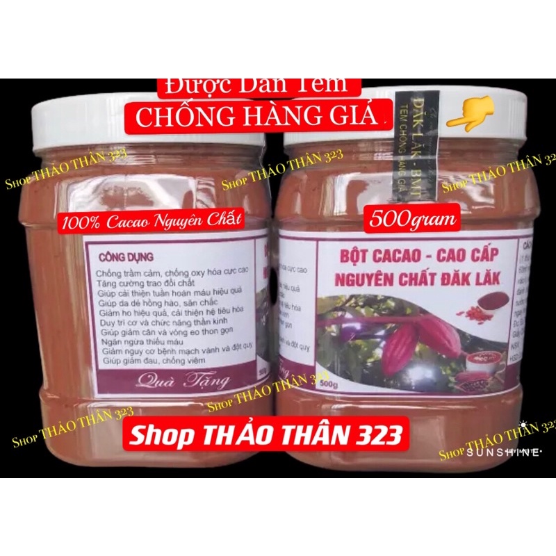 ❤️Date 2023- SIÊU NGON- Cacao 100% Nguyên Chất Đắk Lắk - Đặc Sản Tây Nguyên 500gram