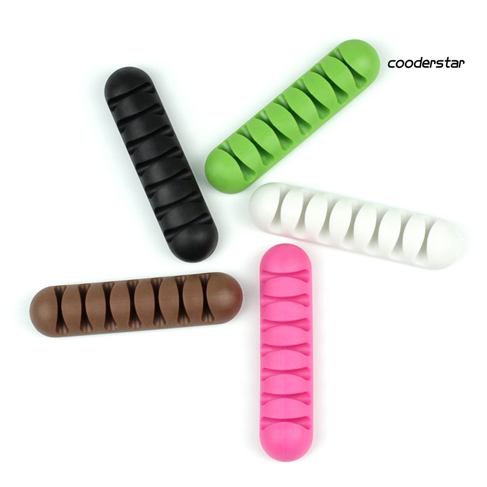 Dụng cụ quấn dây cáp sạc 7 lỗ bằng silicone tiện lợi