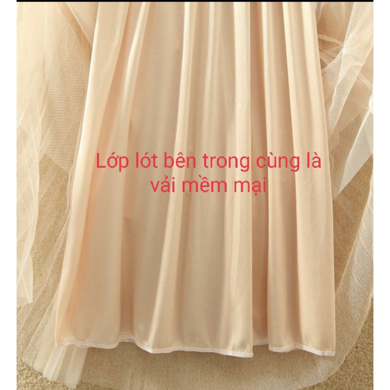 Chân váy von xoè dáng dài ba lớp VL906 loại đẹp | BigBuy360 - bigbuy360.vn