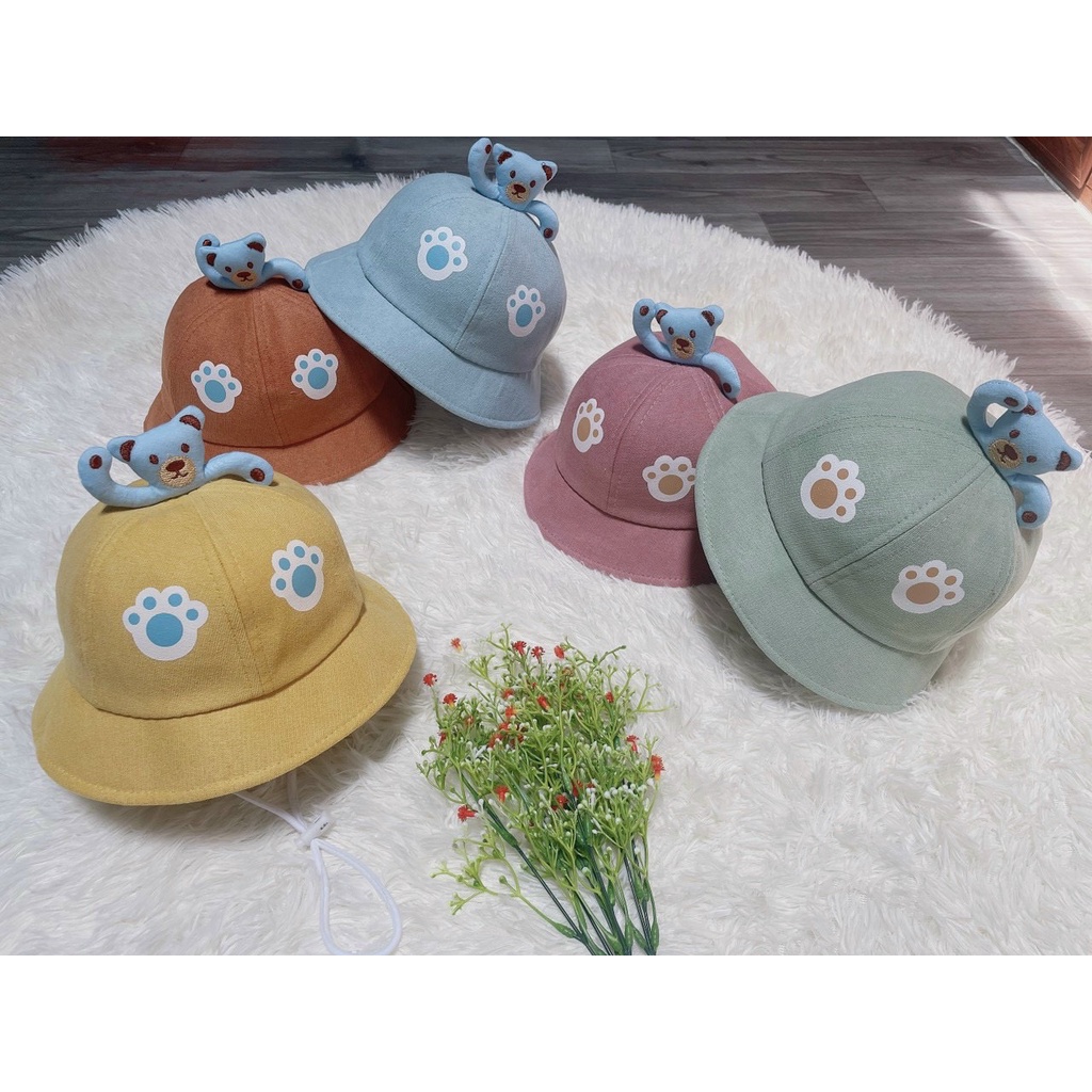 Nón cho bé , mũ trẻ em CHÚ CHÓ cute vải Nhung mềm êm