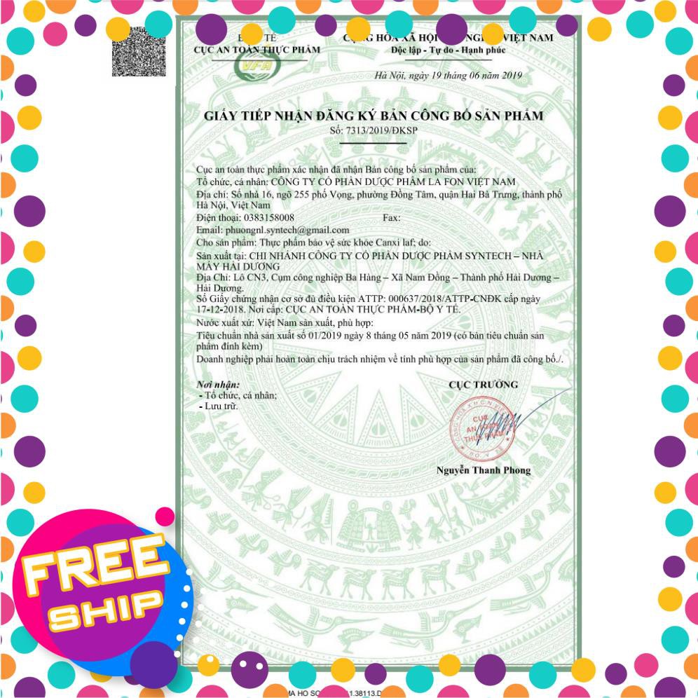 TĂNG CHIỀU CAO ❤️CHÍNH HÃNG👍 giảm loãng xương , bổ sung canxi từ tảo biển giúp xương chắc khỏe - CANXI LAF 60 VIÊN | Thế Giới Skin Care