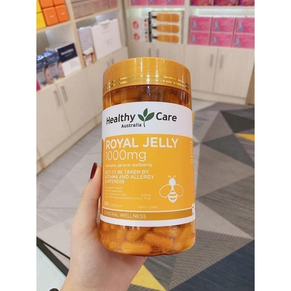 Sữa Ong Chúa (365v) chống lão hóa, làm đẹp da cho người lớn từ 18 tuổi Healthy Care Royal Jelly 1000mg, Úc