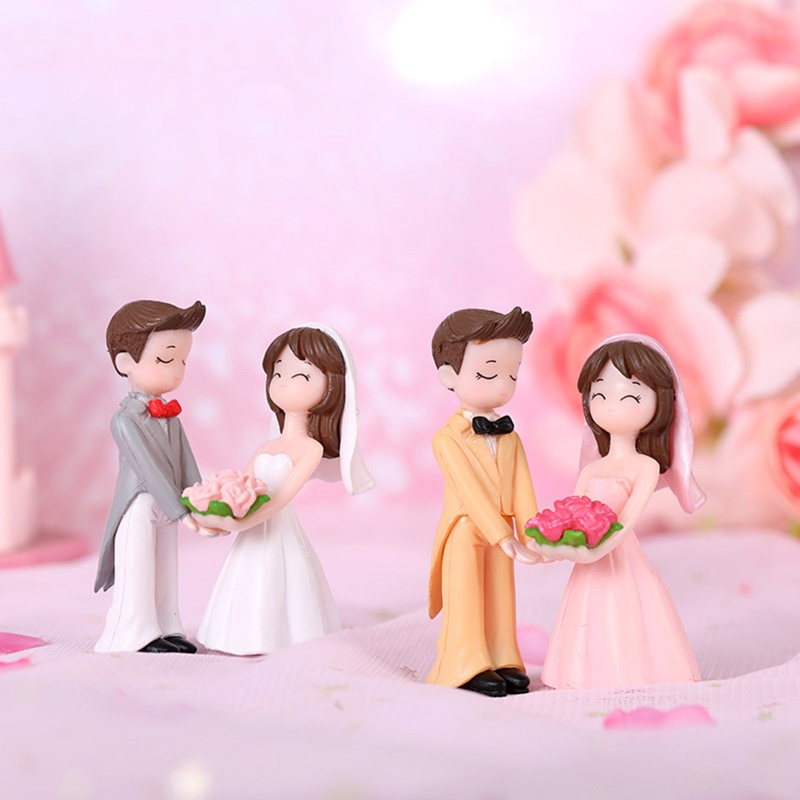 Mô Hình Cặp Đôi Xinh Xắn Trang Trí Tiểu Cảnh Đám Cưới