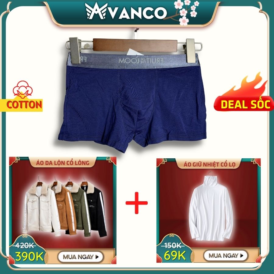 Quần sịp đùi boxer nam cotton cạp to co giãn, thấm hút mồ hôi cao cấp