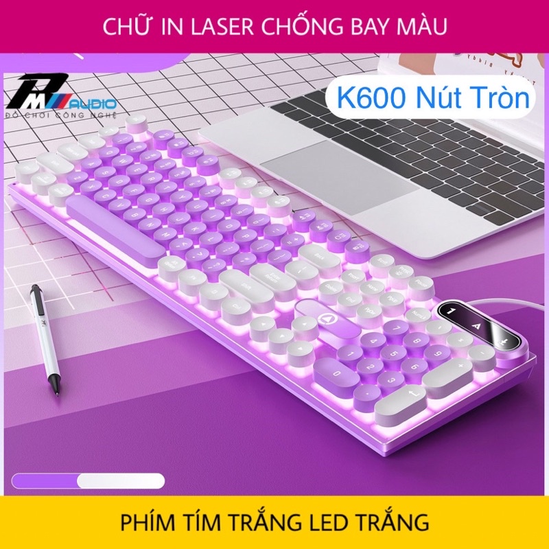 Bàn Phím Giả Cơ K600 Nút Tròn Led Xuyên Chữ Chuột G5/G15 Dùng Cho Máy Tính Laptop Chuyên Game Làm Việc Văn Phòng Giá  Rẻ