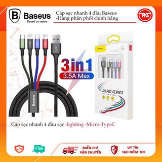 Cáp sạc 4 đầu Baseus CA1T4-A01 (Lightning - Type C - Micro USB)