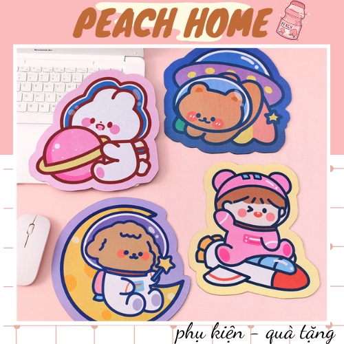 Tấm Lót Chuột Máy Tính Cao Su Chống Trượt Họa Tiết Phi Hành Gia Cute Dễ Thương Miếng Bàn Di Chuột Tiện Lợi Cho Học Sinh