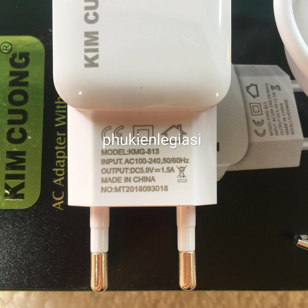 (Chính hãng)SẠC KIM CƯƠNG 813 KMG 813 Chuẩn 1.5A Có Cổng USB Chính Hãng Kim Cương