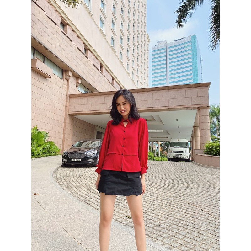 Áo sơ mi nữ trắng 2 tầng kèm nơ - Layer shirt - SODA POP
