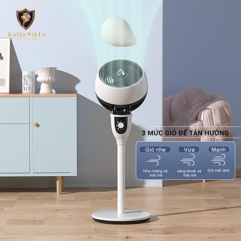 Quạt cây đứng cao cấp chính hãng Kaisa Villa, quạt điện cơ có điều khiển công nghệ đối lưu  bảo hành 12 tháng