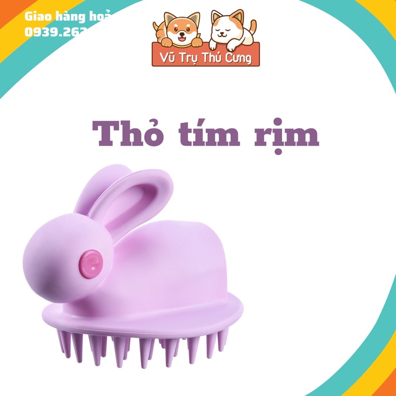 Bàn chải massage tạo bọt tắm chó mèo, Dụng cụ massage đầu thư giãn