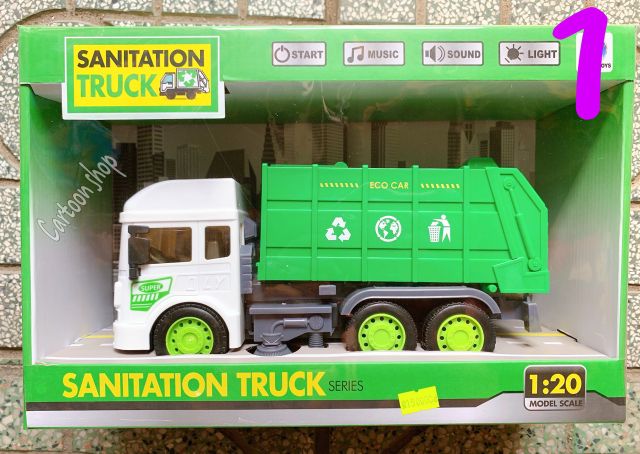 Xe đổ rác/ cứu hỏa/ công trình chạy trớn có đèn và âm thanh