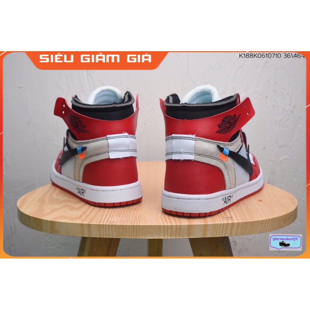 (FULL BOX) Giày thể thao AIR JORDAN 1 OFF WHITE Retro High Chicago đỏ trắng siêu đẹp cho nam và nữ siêu đẹp