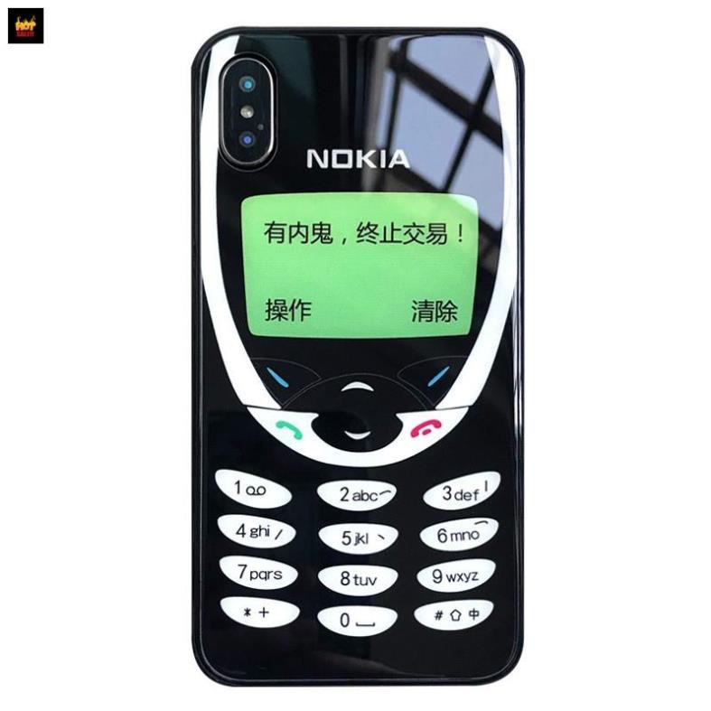 ỐP LƯNG kính  mô phỏng Nokia PK28 - IP 6/6S - 6 Plus/ 6S Plus - 7/ 8 - 7Plus/ 8Plus - X/XS/XS Max đẹp