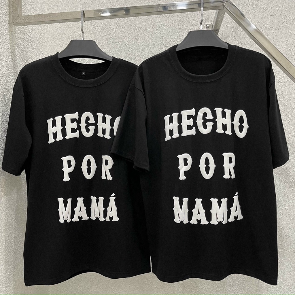 Áo Thun Hecho Mama Unisex Nam Nữ Tay Lỡ Form Rộng