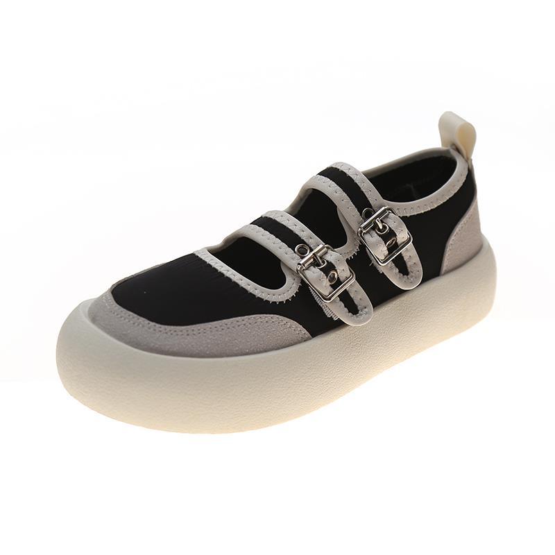 Giày canvas đế dày màu trắng thiết kế mới thời trang mùa xuân hè dành cho nữ