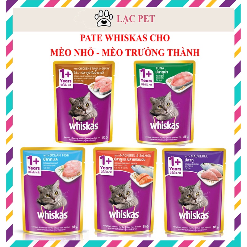 [Được mua nhiều SP] Thức Ăn Pate Whiskas Nhiều Vị - Cho Mèo Nhỏ Và Mèo Trưởng Thành