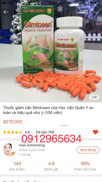 [Chính hãng] Viên uống giảm cân Slimtosen của Học viện Quân Y an toàn và hiệu quả như ý (100 viên) | BigBuy360 - bigbuy360.vn