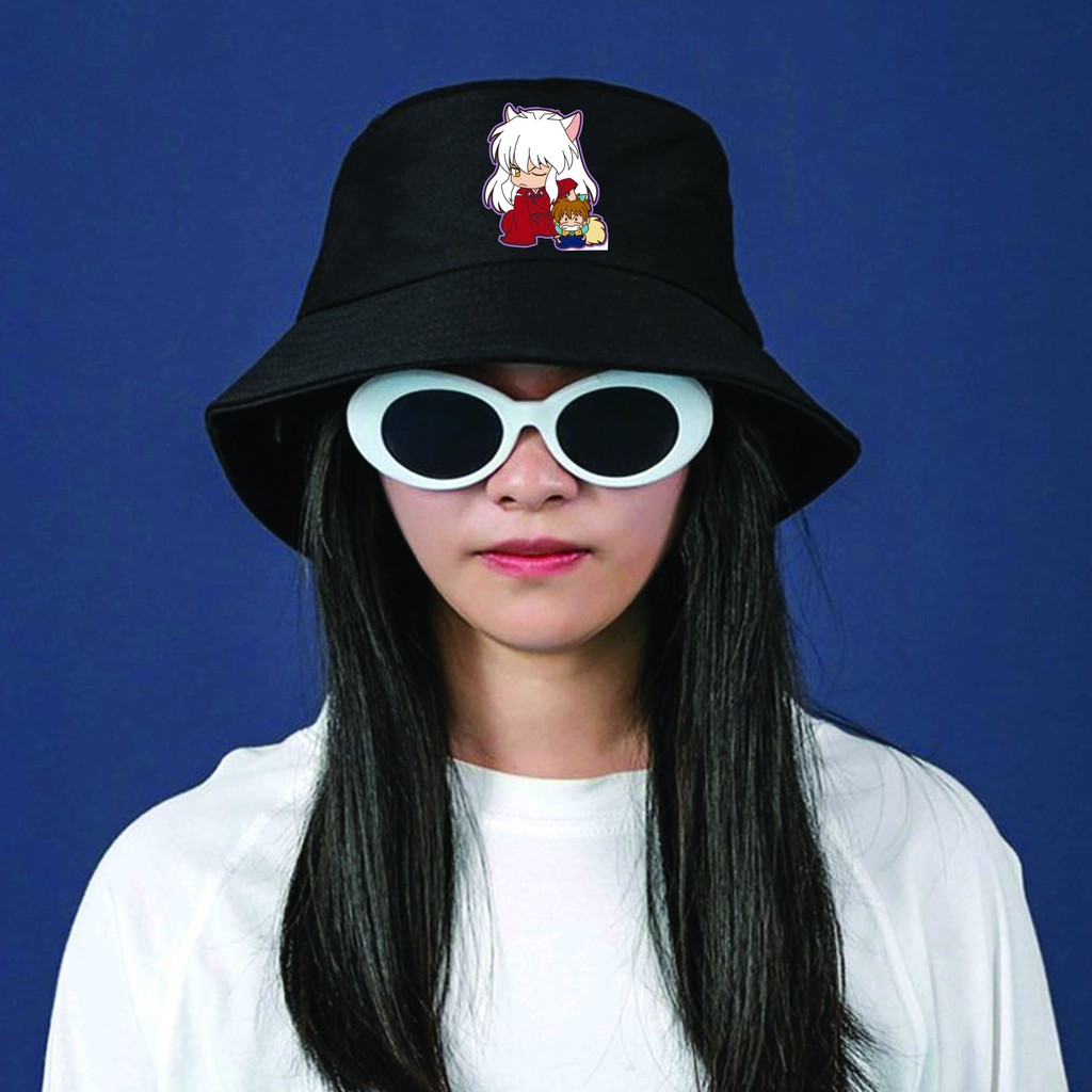 Mũ bucket in hình INUYASHA KHUYỂN DẠ XOA anime chibi xinh xắn thời trang nam nữ