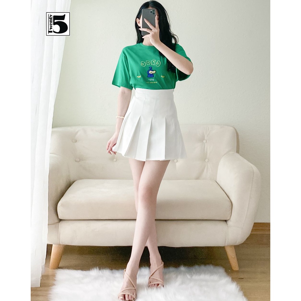 Chân váy xếp ly ngắn chất siêu đẹp cạp cao năng động có lót trong Twentyfive 4161