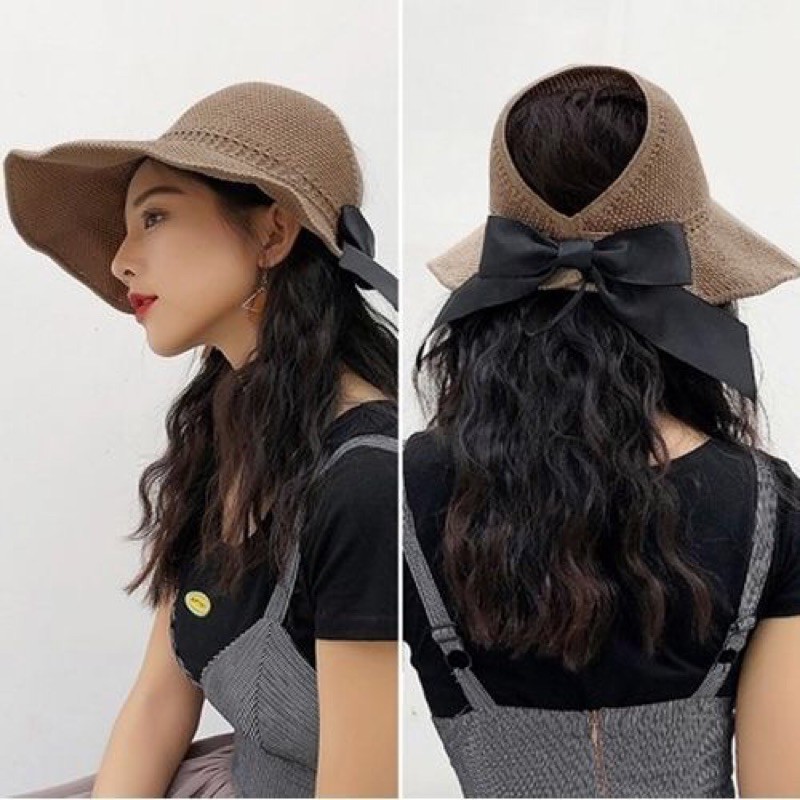 Mũ cói rộng vành đi biển