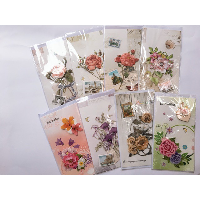 Combo 10 chiếc bưu thiếp nổi 3D bưu thiếp chúc mừng NHIỀU MẪU HBB