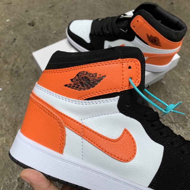 ( Tag+Bill+Fullbox) Giày AIR JORDAN 1 High Retro Cao Cổ Đen Cam Chất Đẹp Giá Rẻ [Freeship]