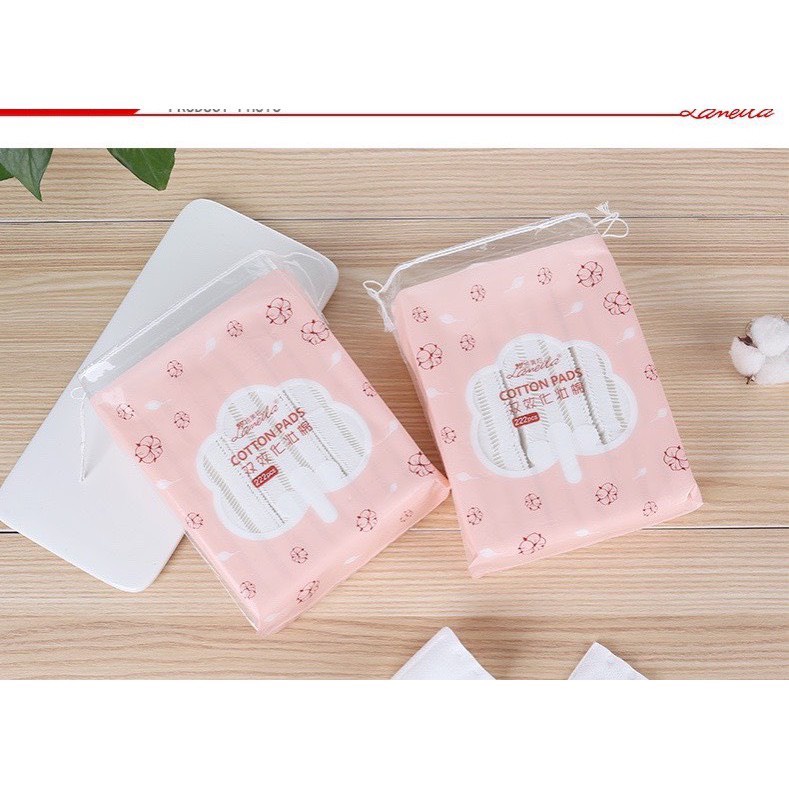 BÔNG TẨY TRANG 3 LỚP 100% COTTON PADS 222 MIẾNG CÓ BO VIỀN MỀM MỊN THÂN THIỆN VỚI LÀN DA SamBeauty