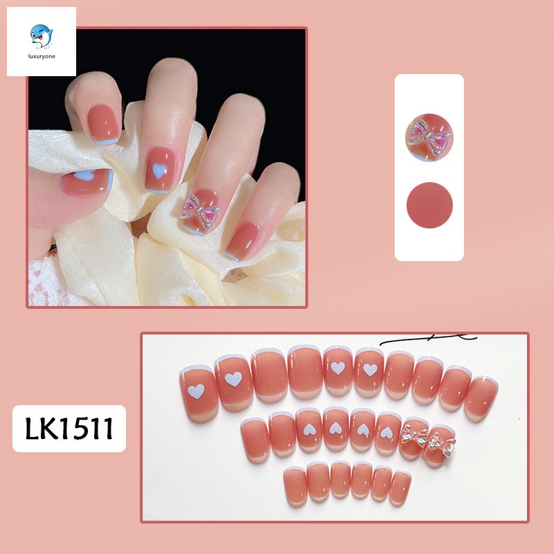 [Hàng mới về] Set 24 móng tay giả nhiều họa tiết thời trang mới