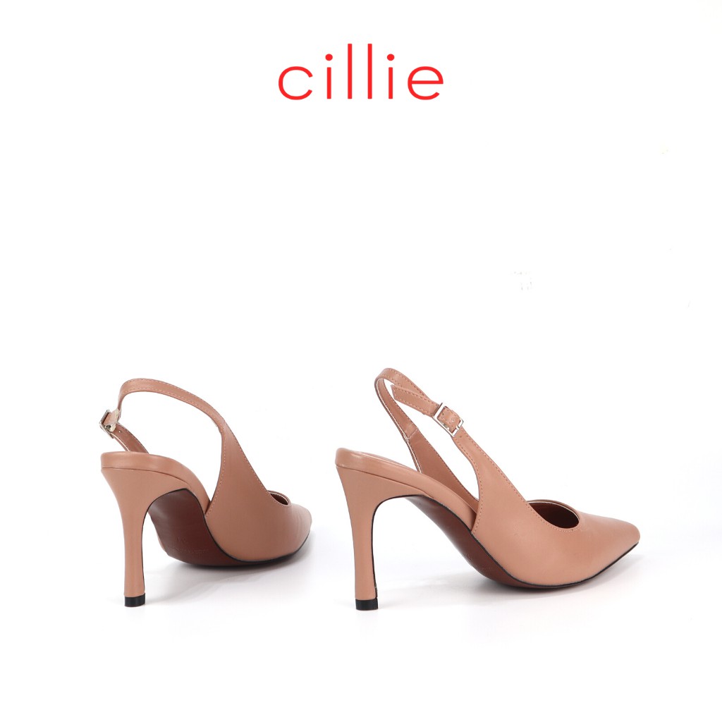 Giày cao gót nữ kiểu dáng slingback thanh lịch mũi nhọn gót thanh cao 9cm đi làm dạo phố Cillie 1234