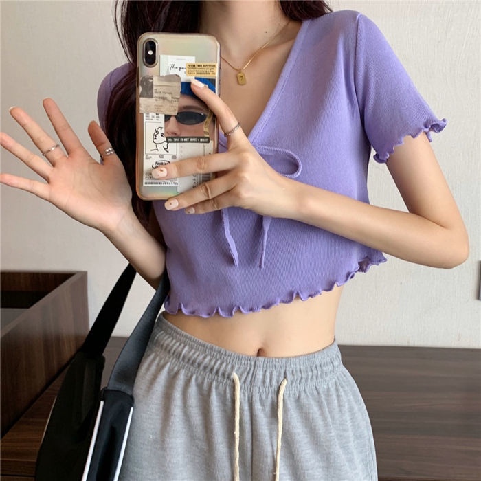 Áo Thun Dệt Kim Tay Ngắn Thời Trang Mùa Hè 2022 Phong Cách Phương Tây Dành Cho Nữ