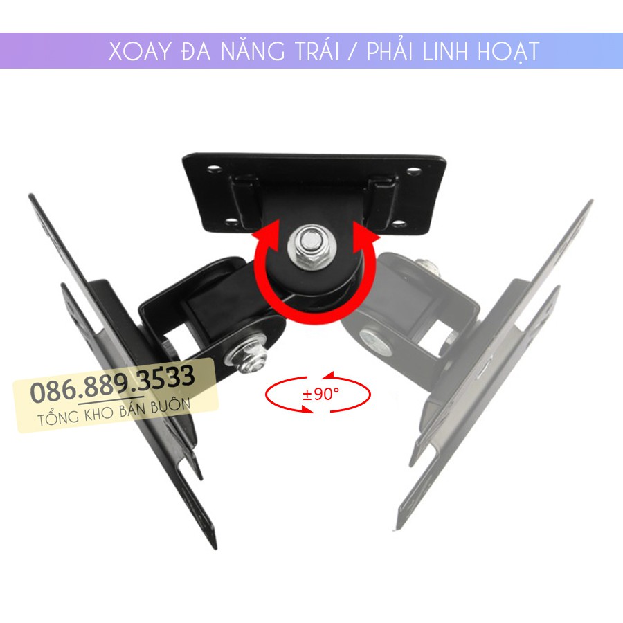 Giá Treo Màn Hình Máy Tính (Gắn Tường) F01 Xoay 180 Độ 17 - 32 Inch - Điều Chỉnh Gật Gù Góc Nghiêng Của Màn Hình / Tivi