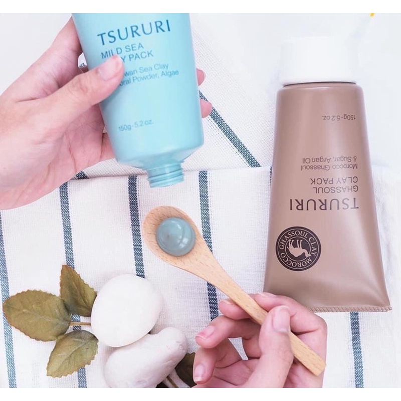 Mặt nạ đất sét Tsururi xanhp