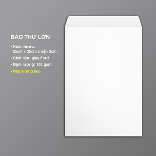 Set 10 cái bao thư A4 100gsm (vàng/trắng)