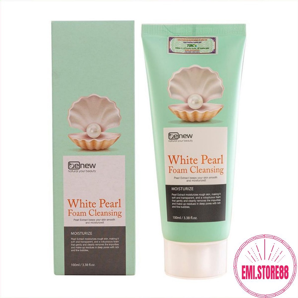 Sữa Rửa Mặt Trắng Da Benew Tinh Chất Ngọc Trai White Pearl 100ml Sữa Rửa Mặt Chính Hãng
