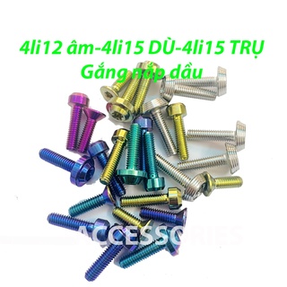 Ốc nắp dầu titan gr5 4li12 dù âm,4li15 dù, 4li15 trụ/ốc dầu zin-pttt