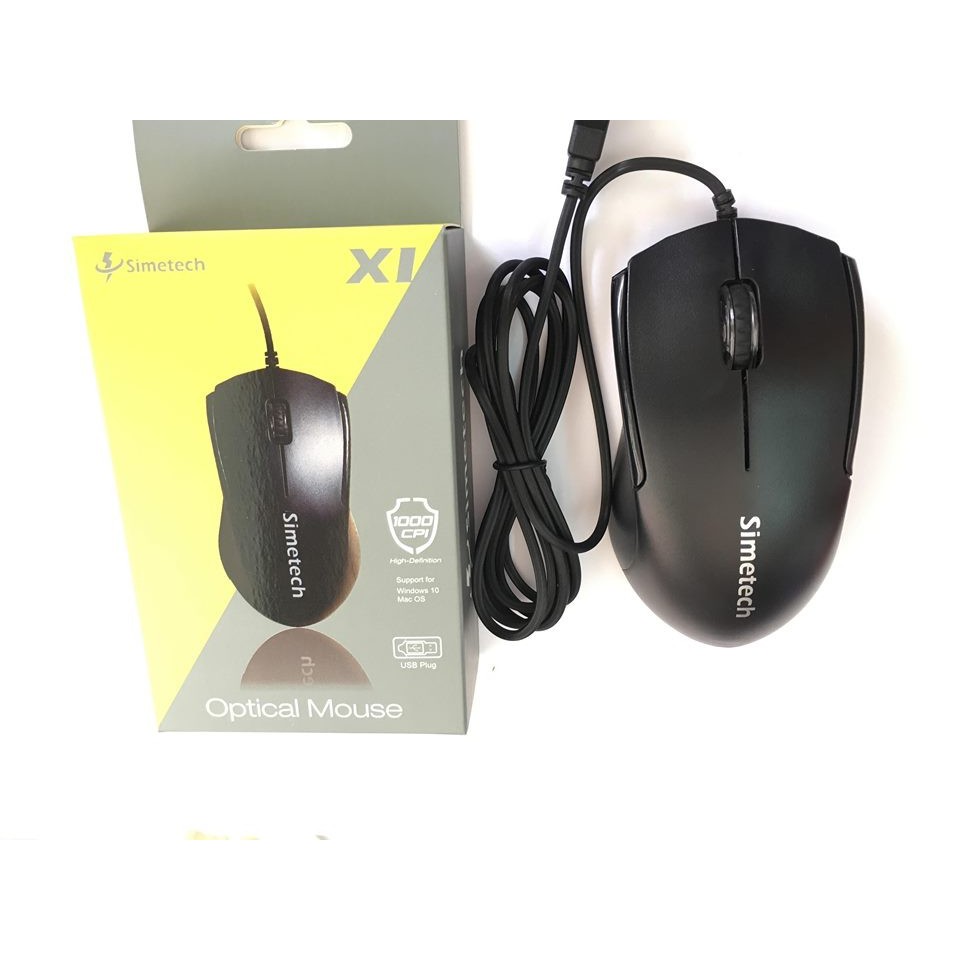 CHUỘT MÁY TÍNH CÓ DÂY SIMETECH X1 Black