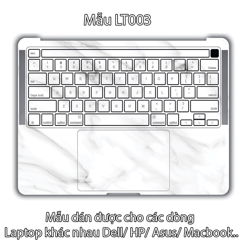 Miếng Dán Laptop - Mẫu vân đá LT003 - Dán cho Dell, Hp, Asus, Lenovo, Acer, MSI, Surface,Vaio, Macbook