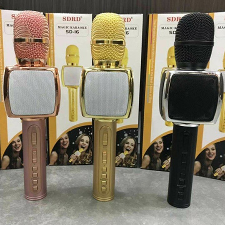 Micro karaoke bluetooth SD 16 ⚡FREE SHIP⚡ không dây có loa âm thanh cực hay - BH 6 tháng - CAM KẾT CHÍNH HÃNG