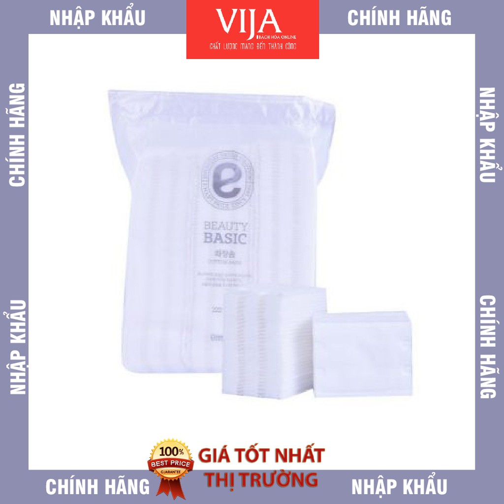 Chuẩn AUTH - Bông Tẩy Trang Hàn Quốc Cotton 222 Miếng vuông Beauty Basic Emart
